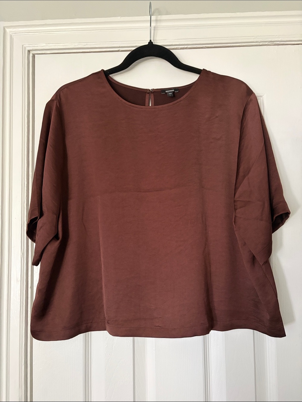 Express Boxy Short-Sleeve Top in Rust